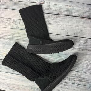 UGG Australia Classic Cardy Women Tall Black Knee High Knit Boot 8